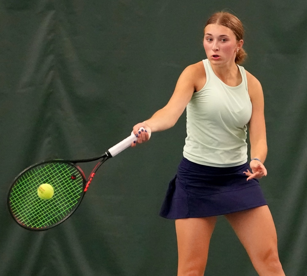 Lauren Tull competes in the State Individual Tennis Tournament