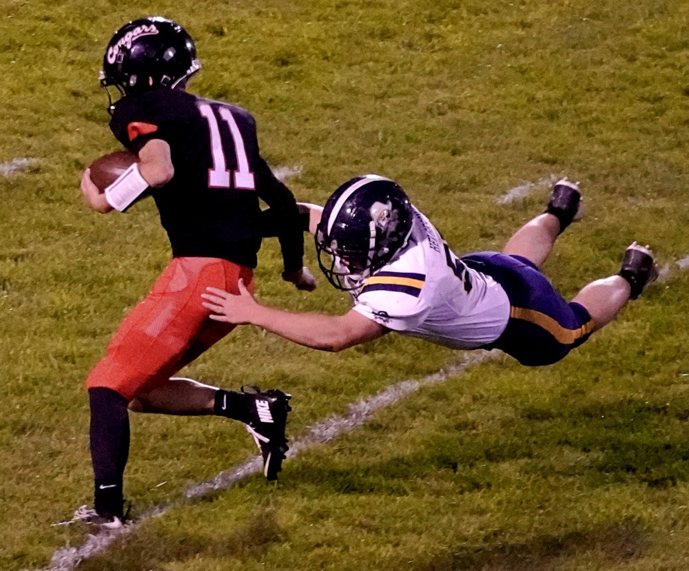 Ada-Borup-West Football scores on first six drives and blitzes their way to a win over Crookston