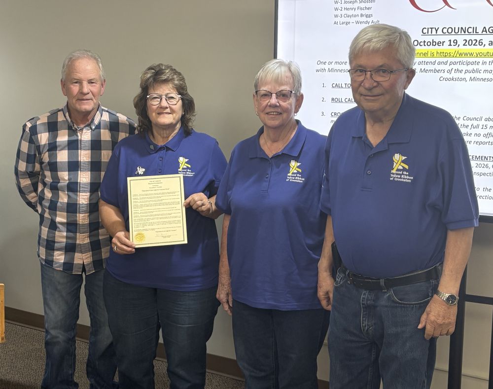 Crookston City Council approves Highway 2 contract, discusses water rate increase, and hears mayoral proclamation during Monday’s meeting