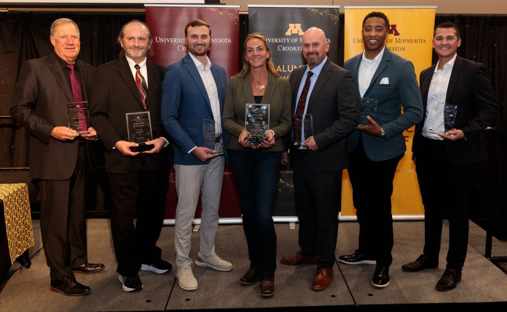 Seven alumni honored at UMN Crookston 2026 Homecoming Awards Ceremony and Athletic Hall of Fame Banquet